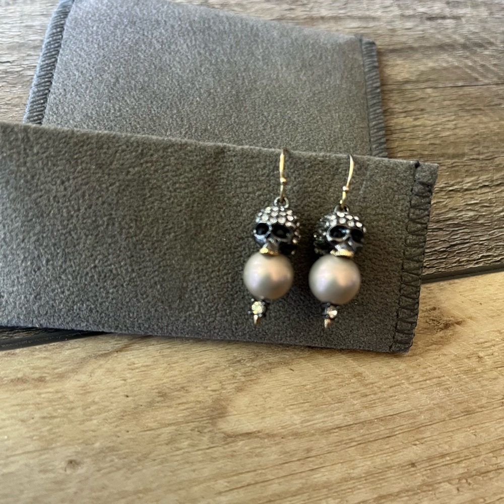 Alexis Bittar skull and pearl earrings